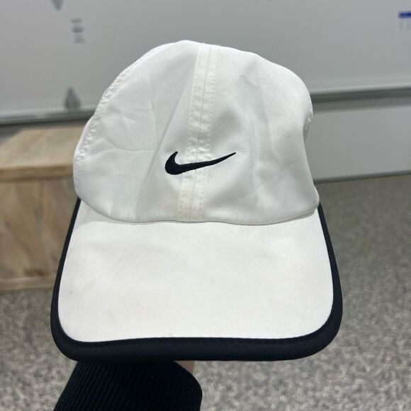 Nike black and white te baseball cap hat golfing tennis hat dri fit - Picture 1 of 5